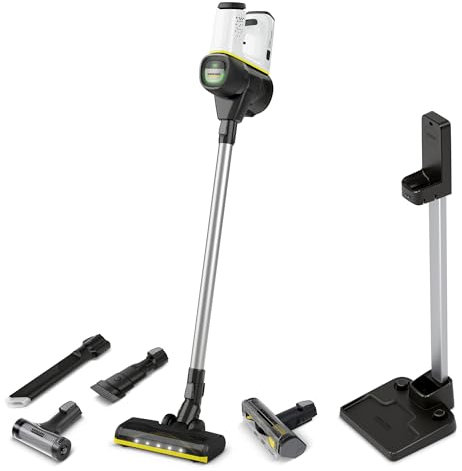 Kärcher Aspirapolvere Senza Filo VC 6 Cordless OurFamily Extra, Autonomia Fino a 50 Minuti, Peso 2.6 Kg, Bocchetta LED per Pavimenti e per Fessure, Spazzola Turbo e 2in1, Strumento per Pulizia Filtro