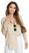 Atnlewhi Damen Bluse Langarm Knöpfen Satin Seide Hemden Basic Kent Kragen Arbeit Büro Formelle Casual Blusen Shirt - Aprikose - L