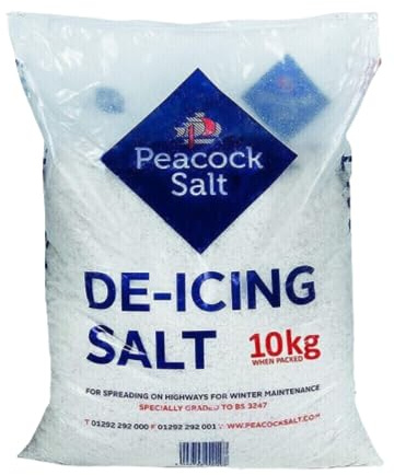 10KG White De-Icing Grit Rock Salt Bag - Clean and Effective Snow and Ice Removal Solution for Roads, Paths, and Driveways