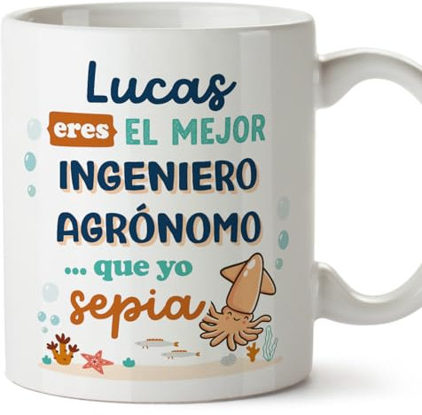 MUGFFINS Tazas Personalizadas para INGENIERO AGRÓNOMO hombre - En Español - Mejor que yo Sepia - 11 oz / 330 ml - Regalo Personalizable original y divertido