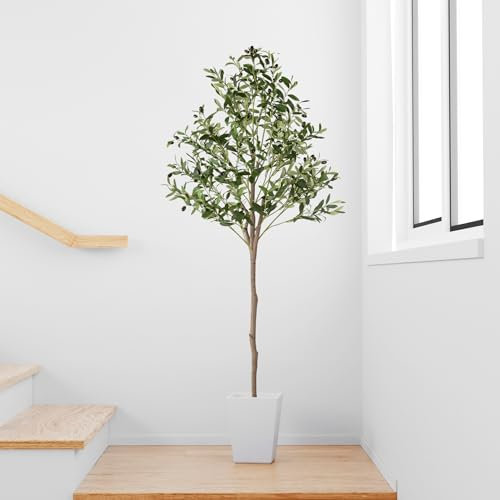 PASCH® Künstlicher Olivenbaum (180cm) - Stilvoll & Naturgetreu | Künstliche Pflanzen groß | Kunstpflanzen groß: Olive Tree | Olivenbaum künstlich groß für EIN mediterranes Ambiente