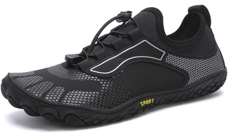 AONEGOLD Water Shoes - Barefoot, Quick Dry, Aqua, Swim, Yoga, Lightweight, Breathable Snorkeling, Surfing, Beach, Fitness Shoes (Black, Size 12.5)