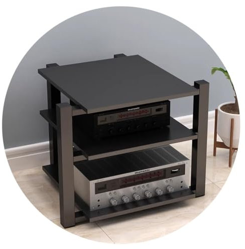 HiFi-Rack AV-Regal, 2/3/4-stufiger TV-Ständer Multifunktionale MDF-Regale Für AV-Verstärker Professionelles Lautsprecher-Tablett Stativ Lautsprecher-Rack Verstärker-Rack ( Color : Schwarz , S : 70*55*