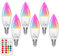 LED Kerze Lampe E14 RGBW Farbwechsel Birne 5 Watt (ersetzt 40W),RGB und 5000K Dimmbar Farben LED Glühbirne mit Fernbedienung,560 Lumen Farbwechsel Glühbirne für Wohnzimmer Atmosphäre Licht,6 Set