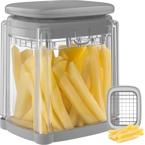 Vihoom Coupe Frite, Coupe Frites Manuel avec Lame en Acier Inoxydable de 10x10mm,Coupe Legumes Multifonctions pour Frites, Concombre, Carotte, Oignon et Fruits