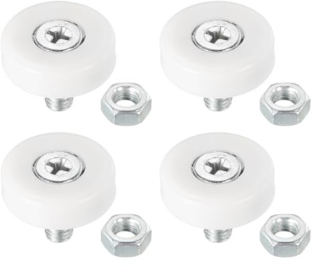 PATIKIL 22mm Drawer Rollers, 4 Plastic Drawer Pulley Replacement Wheels Bearing Small Pulley with Nuts