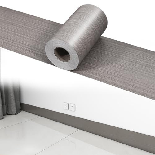 Weichsockelleiste,PVC Bodenbelag Selbstklebende Fliesen,Vinylboden Bodenfliesen,Breit Flexible Knickleiste,Wasserdichte ölbeständig Schneidbar Bodenaufkleber für Bettzimmer,Küche (Dunkelgrau, 5m*10cm)