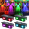T-SUN 4 Stücke Solarlampen für Außen, RGB Garten-Solarwandlichter im Freien, 7 Farbe & RGB, Dekorative Solarzaunleuchten, IP65 Wasserdichte LED Solar Wandleuchte Aussen für Wand Garten Zaun Garage