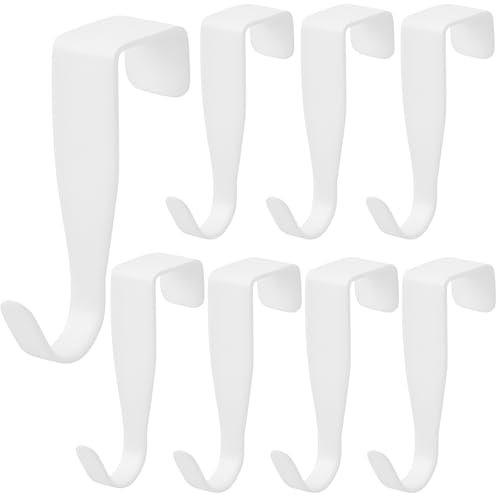 8 Piezas Ganchos Para Colgar, Perchero Puerta Acero Al Carbono, Colgador Puerta, Percha Puerta Gancho Para Colgar Puertas, Adecuado Para Puertas De 2 Cm De Grosor, Blanco