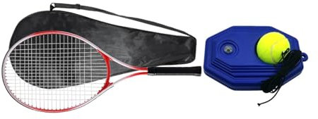 LOVIVER Tennistraining, Ball, Tennisschläger, professionelles Solo-Tennistraining, Tennistrainingsausrüstung für den Parkspielplatz, Erwachsene Rot