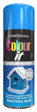 YSAMAX All Purpose Blue Gloss Spray Paint, Quick Drying Formula, Long-Lasting, Weather-Resistant Properties, Aerosol Form, Versatile Uses, 250ML, (1PCS)