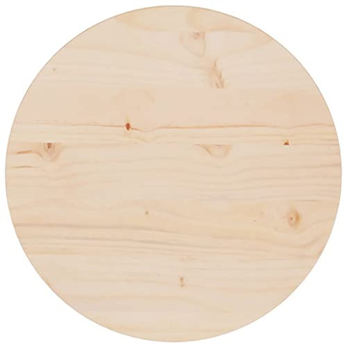 Myheimly Tischplatte Ø40x2,5 cm Massivholz Kiefer