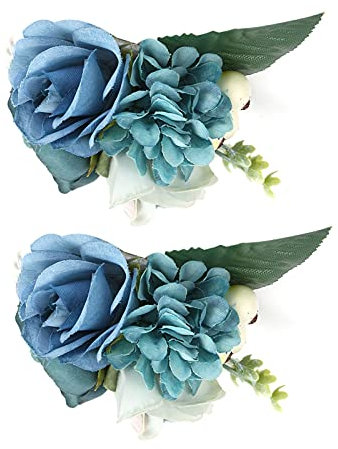 Hztyyier Brautjungfern-Handgelenksblume, Hochzeit, Schwesternschaft, Blumen für Perlen, Handarbeit, Lampenöl (Blauer See)