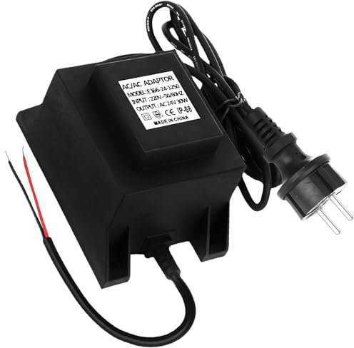 WIYETY LED Trafo 24V Netzteil AC/AC 30W, Außen Steckernetzteil Trafo mit Stecker, IP68 Wasserdicht LED Transformator, für LED-Beleuchtung, Teichbeleuchtung