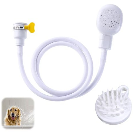 Portable Spray, 1Pcs Faucet Sprayer, Dog Shampoo Hose, Held Shower Sprayer, Pet Shower Head Hand with Pet Bath Massage Brush for Bathing