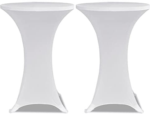 vidaXL 2X Stehtischhusse Ø80cm Weiß Stretch Husse Stehtisch Stehtischhussen