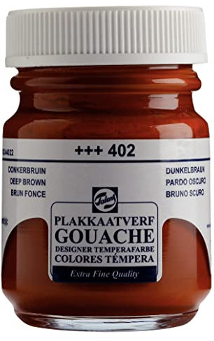 Talens Témpera Calidad Extrafina - 50 ml Pardo oscuro 402 - Pintura de acabado mate de alto pigmento para artistas - Consistencia suave y colores opacos