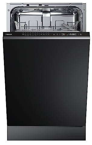 Teka DFI 44700 - Lavavajillas de 45 cm, 10 Cubiertos, 7 Programas de Lavado, Sistema SmartSensor, Programación Digital Diferida (1-24 horas), Color Negro