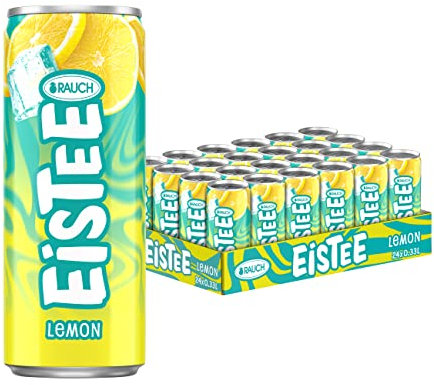 Rauch Eistee Lemon | Faszinierender Eis Tee mit Hagebutte | belebender Zitronen Geschmack | idealer Durstlöscher | erfrischendes Teegetränk | 24x 330ml Dosen