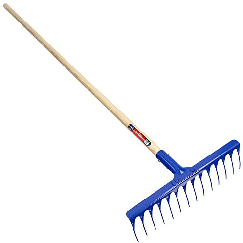 KADAX Gartenrechen mit 14 Zinken, Rasenlüfter, Stiellänge 157,2 cm