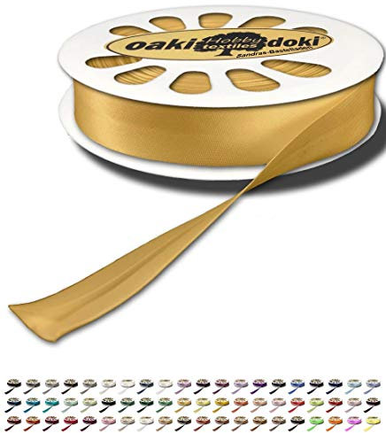 Sandras-Bastelladen Schrägband/Einfassband Satin gefalzt 20m x 20mm 628-Orangegelb