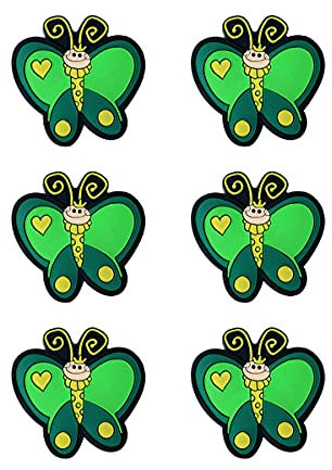 CcHhyyt Mystisches Garten Serie Cartoon Form Weiche Gummi Knöpfe Für Kinder Mädchen Jungen Schrankgriff Schubladenknöpfe Für Kinderzimmer Schränke Spielzeug 6 Stück (Grüner Schmetterling)