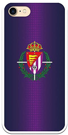 Real Valladolid - Cover per Apple iPhone 7-8 - SE 2020 con scudo sfondo lilla, prodotto ufficiale, cover in silicone gel flessibile