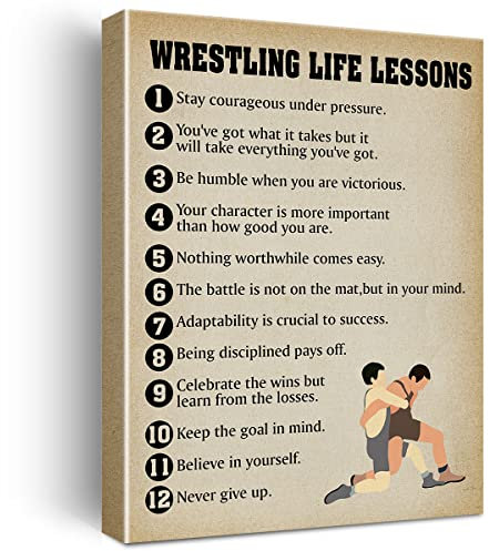 Motivierender Wrestling Leben Unterricht Wanddekoration Kunst Retro Sport Leinwanddruck Gerahmtes Gemälde Team Geschenk Poster für Zuhause Wand & Tischdekoration