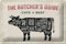 DekoNo7 Blechschild 30 x 20 cm Vintage Sign: The Butcher`s Guide Cuts of Beef