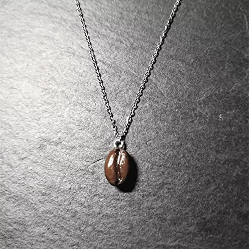 pendant necklace Coffee Bean Necklace Brown Coffee Bean Pendant Necklace coffee cup necklace Gift for Coffee Lover Jewellery Jewelry Party