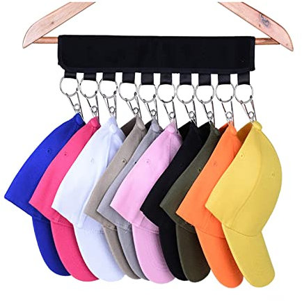 1 Pack Hut Organizer Kleiderbügel, 10 Baseball Cap Halter, Hutablage für Schrank Ändern Sie Ihren Stoff Kleiderbügel in Cap Organizer Kleiderbügel Halten Hüte sauberer als EIN Huthalter Sie Ihre