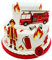 Essbare Tortendeko - Feuerwehr - Fondant Kuchen Tattoo aus essbarem Zuckerpapier