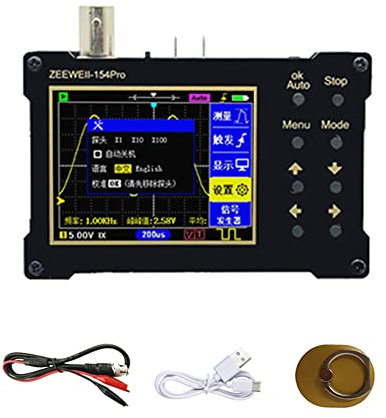 Oscilloscopio digitale,oscilloscopio per principianti con larghezza di banda di 1 MHz e frequenza di campionamento di 40MSa/s, con schermo a colori TFT da 2,4 per supportare il generatore di segnali