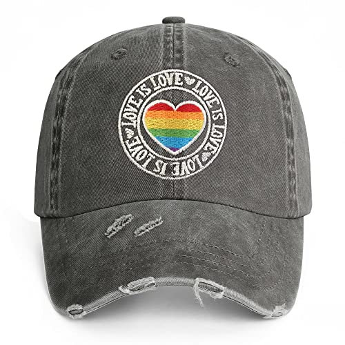 Gay Pride Baseballmütze für Männer und Frauen, LGBT Regenbogen bestickte Trucker Hüte verstellbare, waschbare LGBTQ Baseballkappe Geschenke, 02. Braun-3, Einheitsgröße