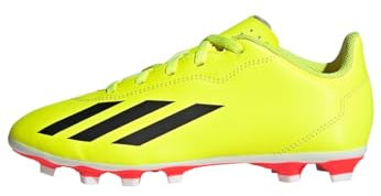 adidas X Crazyfast Club Flexible Ground Boots Fußballschuhe, Solar Yellow/Core Black/Cloud White, 33 EU