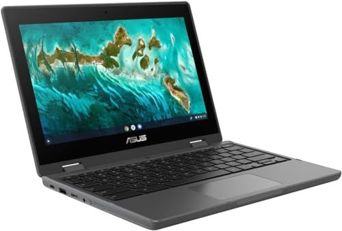 ASUS Chromebook Flip CR1 CR1100 - Ordenador portátil con pantalla táctil HD 2 en 1 de 11.6 pulgadas, Intel Celeron N5100 1.1 GHz, 8 GB de RAM, 32 GB eMMC, Chrome OS, gris oscuro