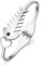 DUOWEI Cute Fishbone Cuff Bangle Bracelet 18k Real Gold Plated Stainless Steel Heart Fish Bones Accessories Charms for Women Girls (Silber)