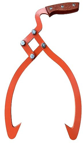 Pince antidérapante à 2 griffes avec poignée en bois pour soulever les bûches, manipuler, tirer et transporter (45,7 cm)