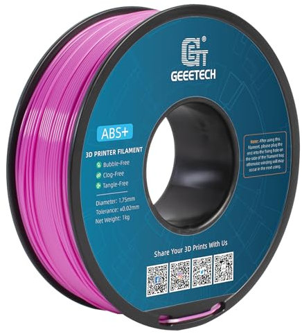 GEEETECH ABS+ Filament 1,75 mm, 3D Drucker Filament,1 kg pro Spule,Neu Pink