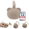 Tastic Schnullerbox Baby - Silikon Schnullerbox für unterwegs in Pandaform – Schnulleraufbewahrung BPA frei – Box vielseitig nutzbar und leicht zu Reinigen. Beige
