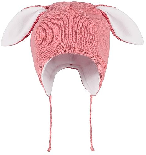 LACOFIA Baby Wintermütze Kleinkind Mädchen Earflap Beanie Kinder Warme Fleece Gefüttert Kaninchen Hut Strickmützen mit 2 Öhrchen Rosa 1-2 Jahre M