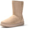 JOMIX Stivali Donna Invernali Bassi con Pelo Stivaletti Pelosi Classici Caldi Comodi e Leggeri Imbottita Pelliccia Sintetica ND6849 (Beige, 37)