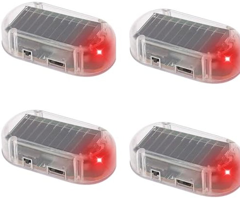 Auto-Solarenergie, simulierter Attrappen-Alarm, Anti-Diebstahl-LED, blinkendes Sicherheitslicht, Diebstahlschutz, Auto-Gerät, falscher Auto-Alarm