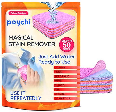 Quitamanchas de fibra mágica, uso como removedor de manchas, sin limpieza en seco, alimentos, grasa, café, té, tela, manchas de mascotas, removedor de manchas para ropa, alfombras, sofás, colchones y