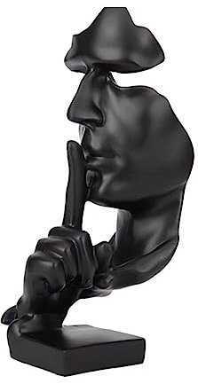 Moaobooh Scultura decorativa, statuetta in oro, statuetta decorativa, decorazione per la casa, decorazione creativa, in resina, per studio, ufficio, decorazione da tavolo (nero)