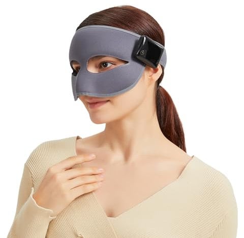 ONTOMYO Beheizte Maske zur Entlastung der Nasennebenhöhlen,Freie Temperaturregelung, Infrarot Wärme,3D Ohne Druck auf Augen,Augen und Nase,Sanft Atmungsaktiv für Menschen mit Augenermüdung