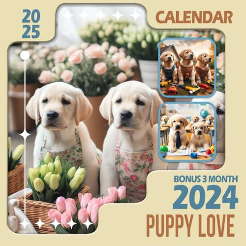 Puppy Love Calendar 2025: From October 2024 to December 2025, Including Bonus 3 Months 2024 with Photography of Adorable Dog, Perfect for Organizing and Planning