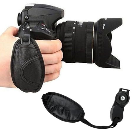 Goerpn Sangle de Poignée pour Appareil Photo DSLR avec Plaque Arca Swiss, Caméra Grip Lanière de Poignet, Compatible avec Nikon, Canon, Pentax, Panasonic Lumix et Plus - Noir