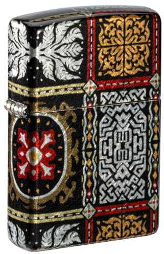 Zippo Sturmfeuerzeug - Pattern, 540° Tumbled Chrome, Fusion - Nachfüllbar - Wiederverwendbar - Windfestes Design - Geschenkbox - Made in USA