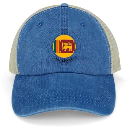 Yelolyio Sri Lanka Flagge Mesh Back Cap Sri Lanka Baseball Cap Verstellbare Denim Cap Verstellbare Einfarbig Baseballmütze für Damen und Herren Outdoor Sport Caps, dunkelblau, 1-5